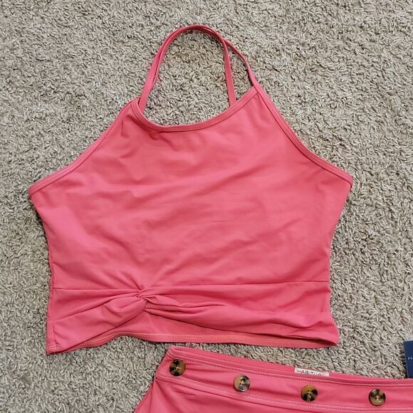 New Habitual Girl Contrast Stitch Two Piece Swim Suit Size 16 - Picture 6 of 9